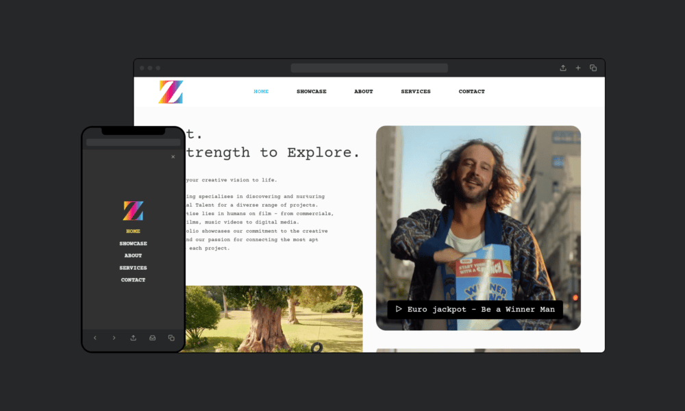 Esthetic design showcase main page Zest Castings